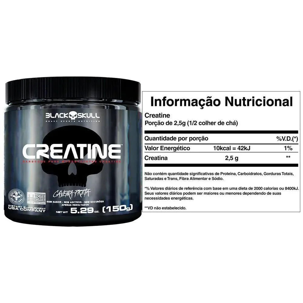 Creatina 100% Pura Black Skull (150g)